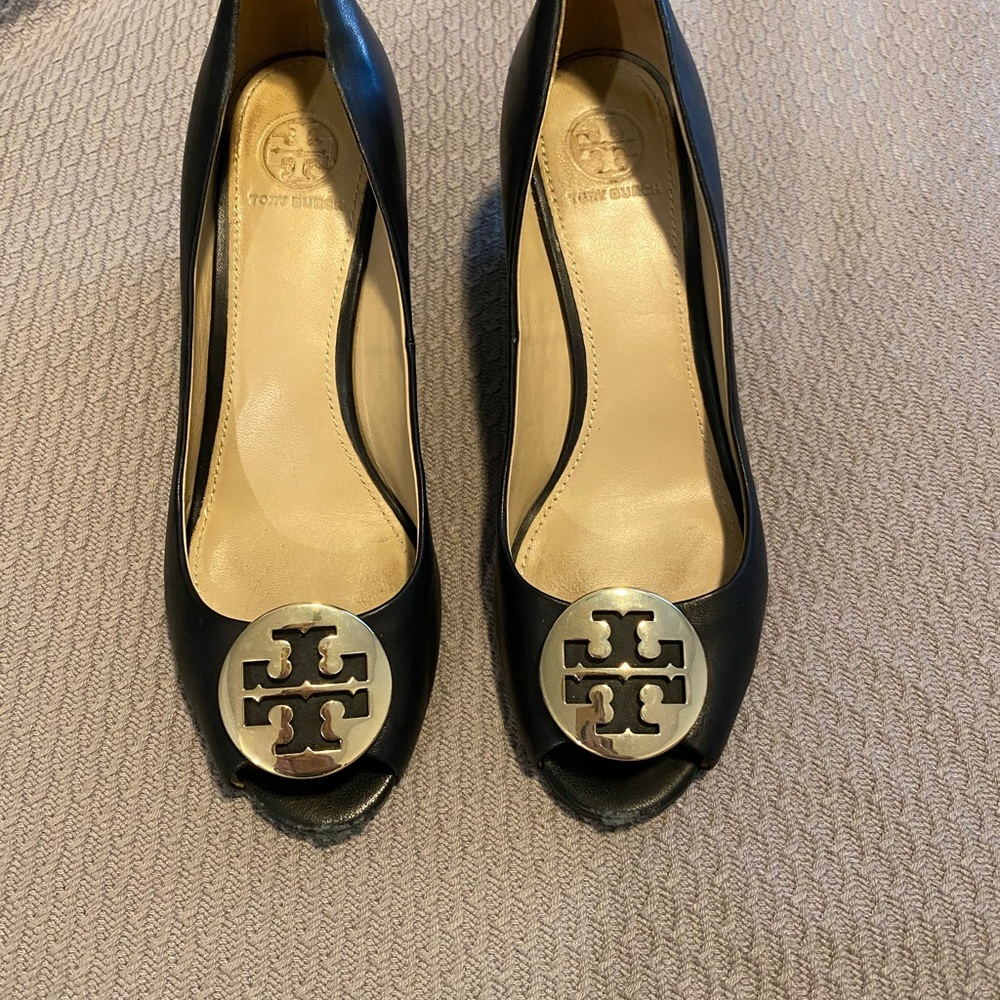 Tory Burch peep toe wedge